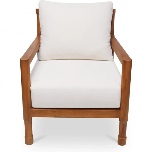 Raf Outdoor Accent Chair in Teak Synthetic Hyacinth & Fabric