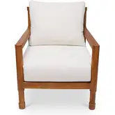 Raf Outdoor Accent Chair in Teak Synthetic Hyacinth & Fabric