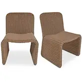 Ella Outdoor Dining Chair in Natural Synthetic Hyacinth (Set of 2)