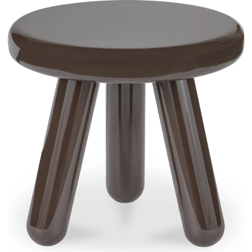 Joy Side Table in Dark Brown High Gloss Lacquer Wood