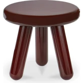 Joy Side Table in Deep Red High Gloss Lacquer Wood