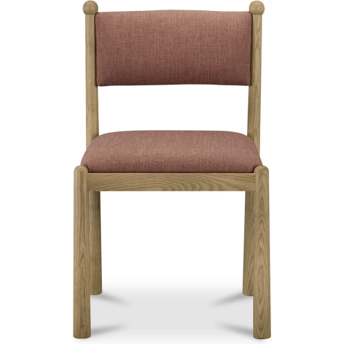 Villetta Dining Chair in Deep Pink Fabric & Wood (Set of 2)