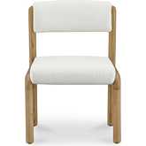April Dining Chair in White Fabric & Wood (Set of 2)