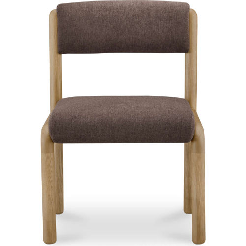 April Dining Chair in Deep Brown Fabric & Wood (Set of 2)