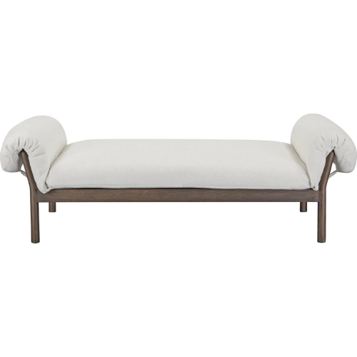 Cardero Daybed Ivory Fabric & Dark Wood