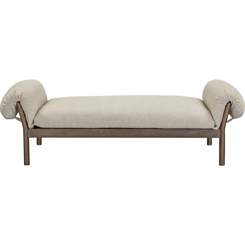 Cardero Daybed Beige Fabric & Dark Wood