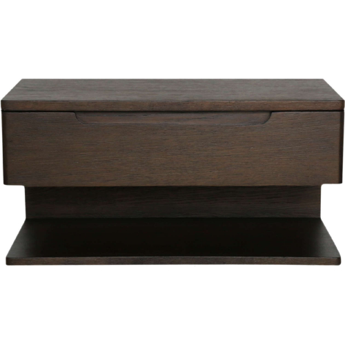 Jonah Floating Nightstand in Dark Brown Finish Wood