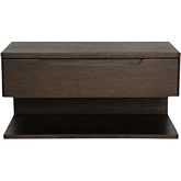 Jonah Floating Nightstand in Dark Brown Finish Wood