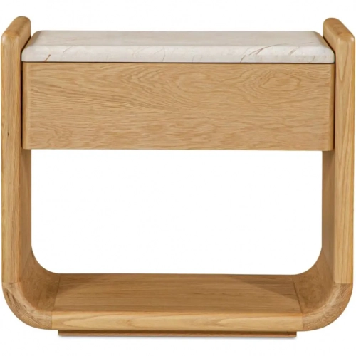 Enns Nightstand in Rosa Marble & Natural Oak