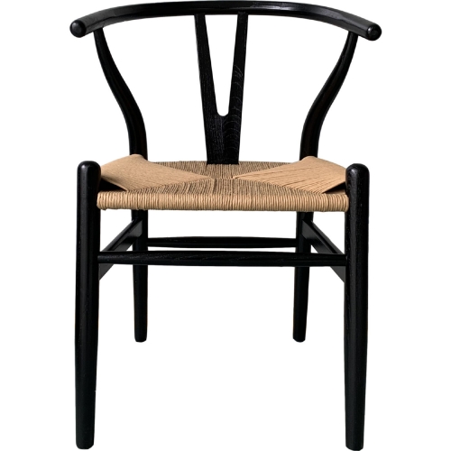 Ventana Dining Chair in Black Wood & Fiber Rope (Set of 2)