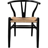 Ventana Dining Chair in Black Wood & Fiber Rope (Set of 2)