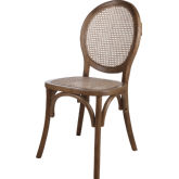 Rivalto Dining Chair in Walnut Finish & Rattan (Set of 2)