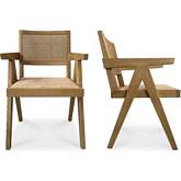 Takashi Dining Chair in Natural Wood & Rattan (Set of 2)