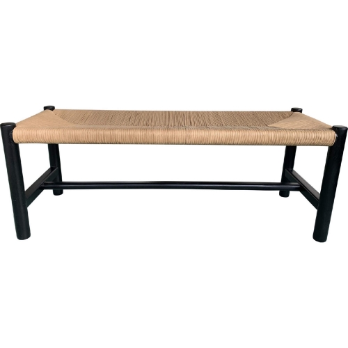 Hawthorn 48" Bench in Fiber Rope & Black
