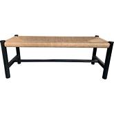 Hawthorn 48" Bench in Fiber Rope & Black