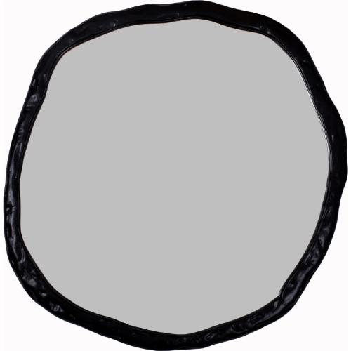 Foundry 36" Organic Shape Mirror in Black Metal