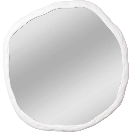 Foundry 36" Organic Shape Mirror in White Metal