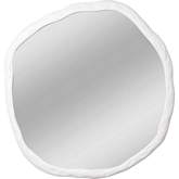 Foundry 36" Organic Shape Mirror in White Metal