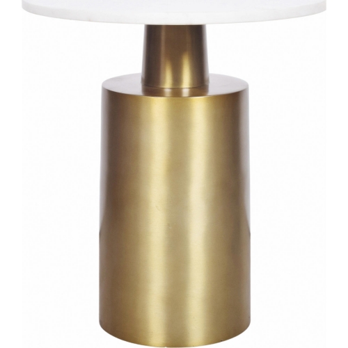 France Side Table in White Marble & Gold Metal