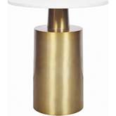 France Side Table in White Marble & Gold Metal