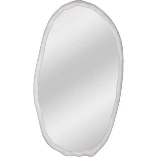 Foundry Organic Oval Shape Mirror in White Metal