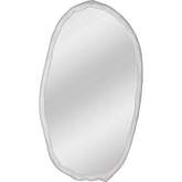 Foundry Organic Oval Shape Mirror in White Metal