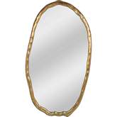 Foundry Organic Oval Shape Mirror in Gold Metal