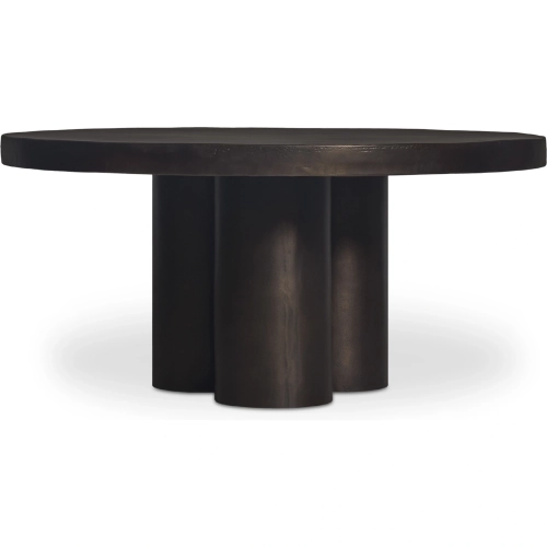 Logan Outdoor Round Coffee Table in Black Cast Aluminum