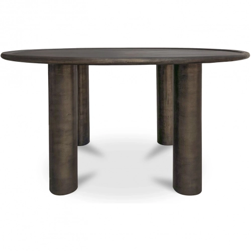 Deacon Outdoor 60" Round Dining Table in Deep Bronze Cast Aluminum