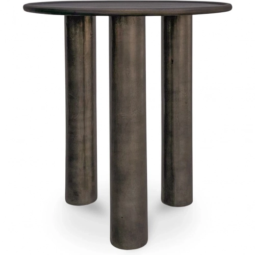 Deacon Outdoor Side Table in Deep Bronze Cast Aluminum