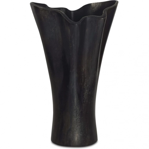 Yeri Vase in Aged Black Cast Aluminum