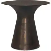 Bardo Outdoor Side Table in Blackened Deep Bronze Cast Aluminum
