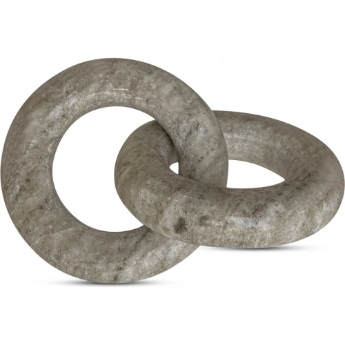 Hera Link Sculpture in Beige Brown Marble