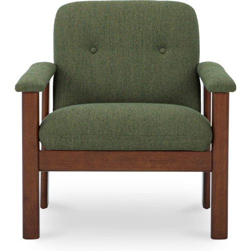 Parker Accent Lounge Chair in Forest Green Fabric & Wood