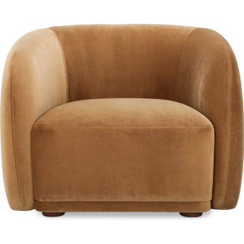Faye Accent Chair in Tan Faux Mohair Velvet Fabric
