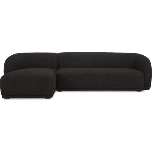 Faye Sectional Sofa with Left Facing Chaise in Black Boucle Fabric