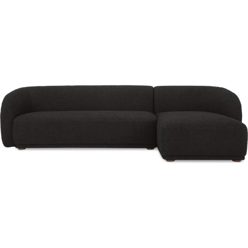 Faye Sectional Sofa with Right Facing Chaise in Black Boucle Fabric