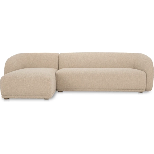 Faye Sectional Sofa with Left Facing Chaise in Beige Boucle Fabric