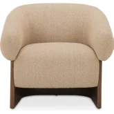 Otto Accent Chair in Flecked Tan Micro Boucle Fabric & Wood