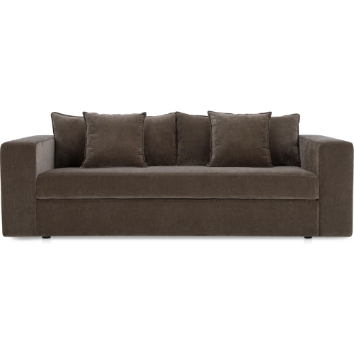 Kiran Sleeper Sofa in Warm Charcoal Grey Velvet Fabric