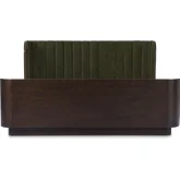 Scarlette Queen Sleigh Bed in Cedar Green Fabric & Dark Birch Veneer