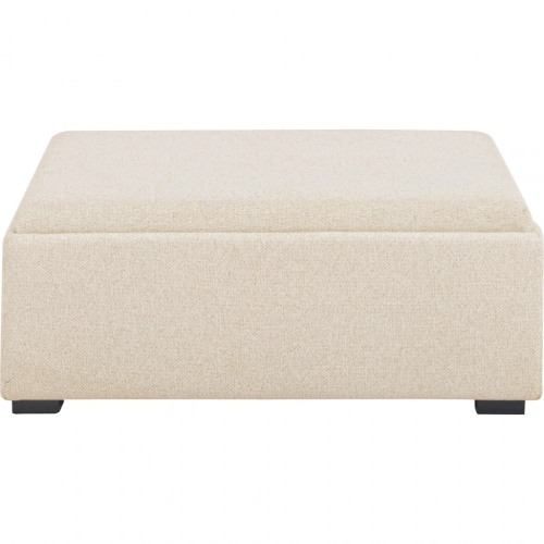 Montana Storage Ottoman in Flecked Oat Off White Fabric