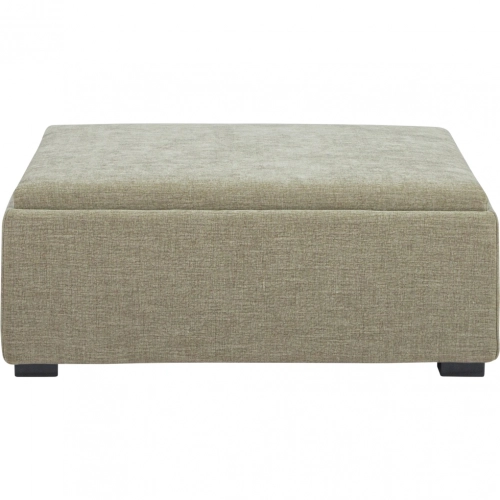 Montana Storage Ottoman in Washed Green Fabric