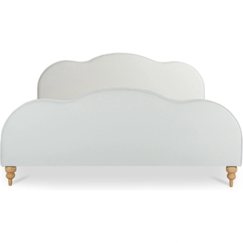Jacqueline King Bed in Wave Cream Off White Fabric & Wood