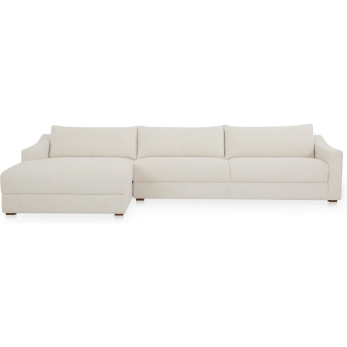 Farrow Sectional Sofa w/ Left Facing Chaise in Flecked Oat Beige Fabric