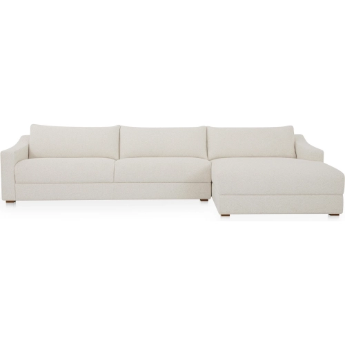 Farrow Sectional Sofa w/ Right Facing Chaise in Flecked Oat Beige Fabric