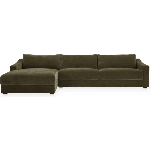 Farrow Sectional Sofa w/ Left Facing Chaise in Cedar Green Fabric