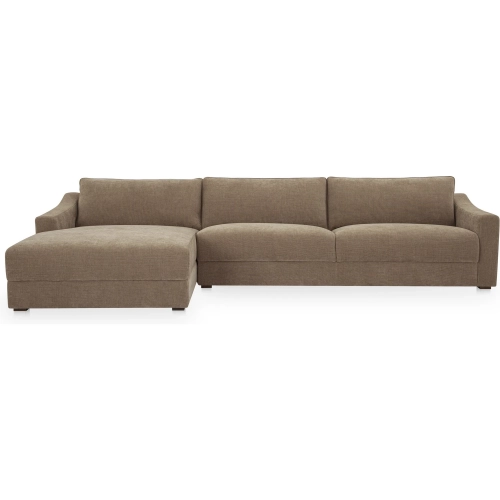 Farrow Sectional Sofa w/ Left Facing Chaise in Taupe Brown Fabric