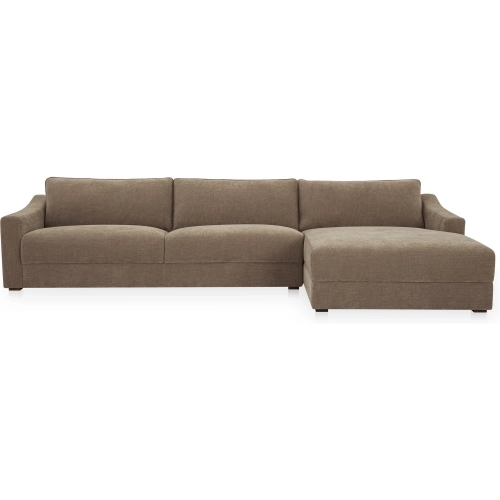 Farrow Sectional Sofa w/ Right Facing Chaise in Taupe Brown Fabric