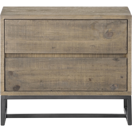 Elena Nightstand in Lacquered Solid Pine on Metal